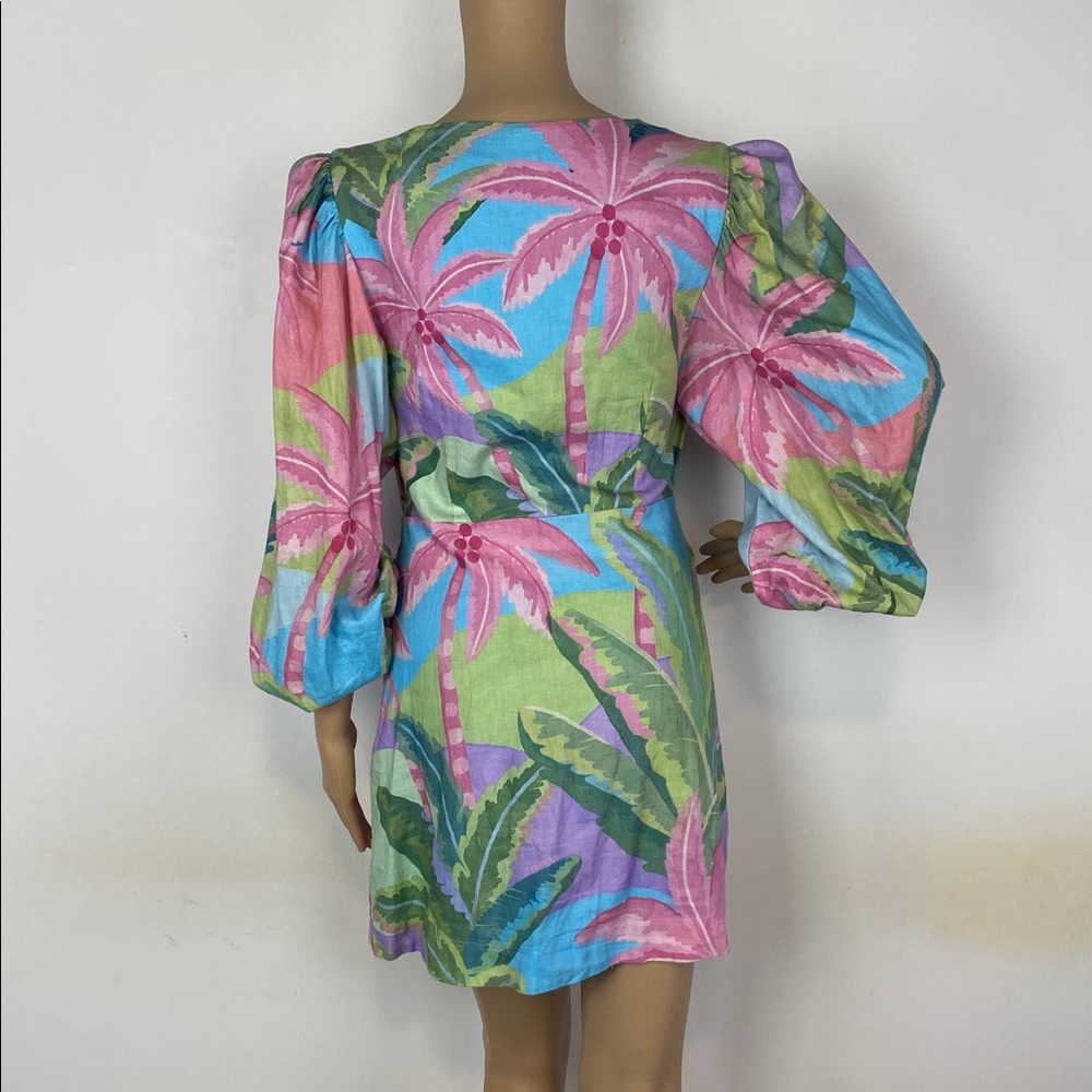FARM Rio Pastel Tropical Mini Dress in Pink, Blue & Green - Picture 4 of 4
